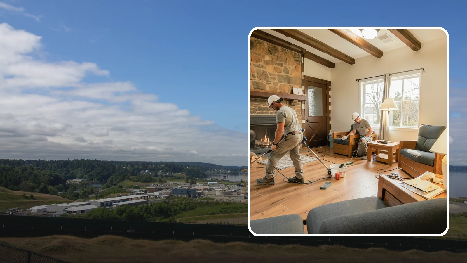 Living Room Flooring Installation in University Place, Pierce County, WA - Living room flooring installation that balances everyday durability with the style that sets your home's tone.