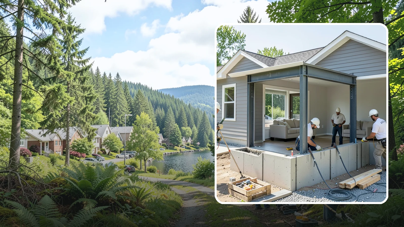 Load-Bearing Wall Removal in Lake Forest Park, King County, WA - Safely removing a structural wall with engineered beam support to open your home without compromising stability.