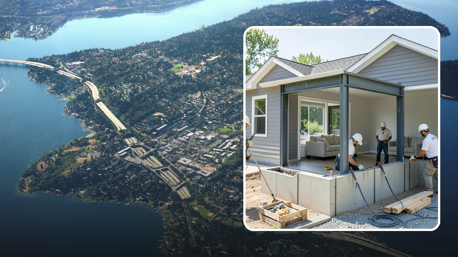 Load-Bearing Wall Removal in Mercer Island, King County, WA - Safely removing a structural wall with engineered beam support to open your home without compromising stability.