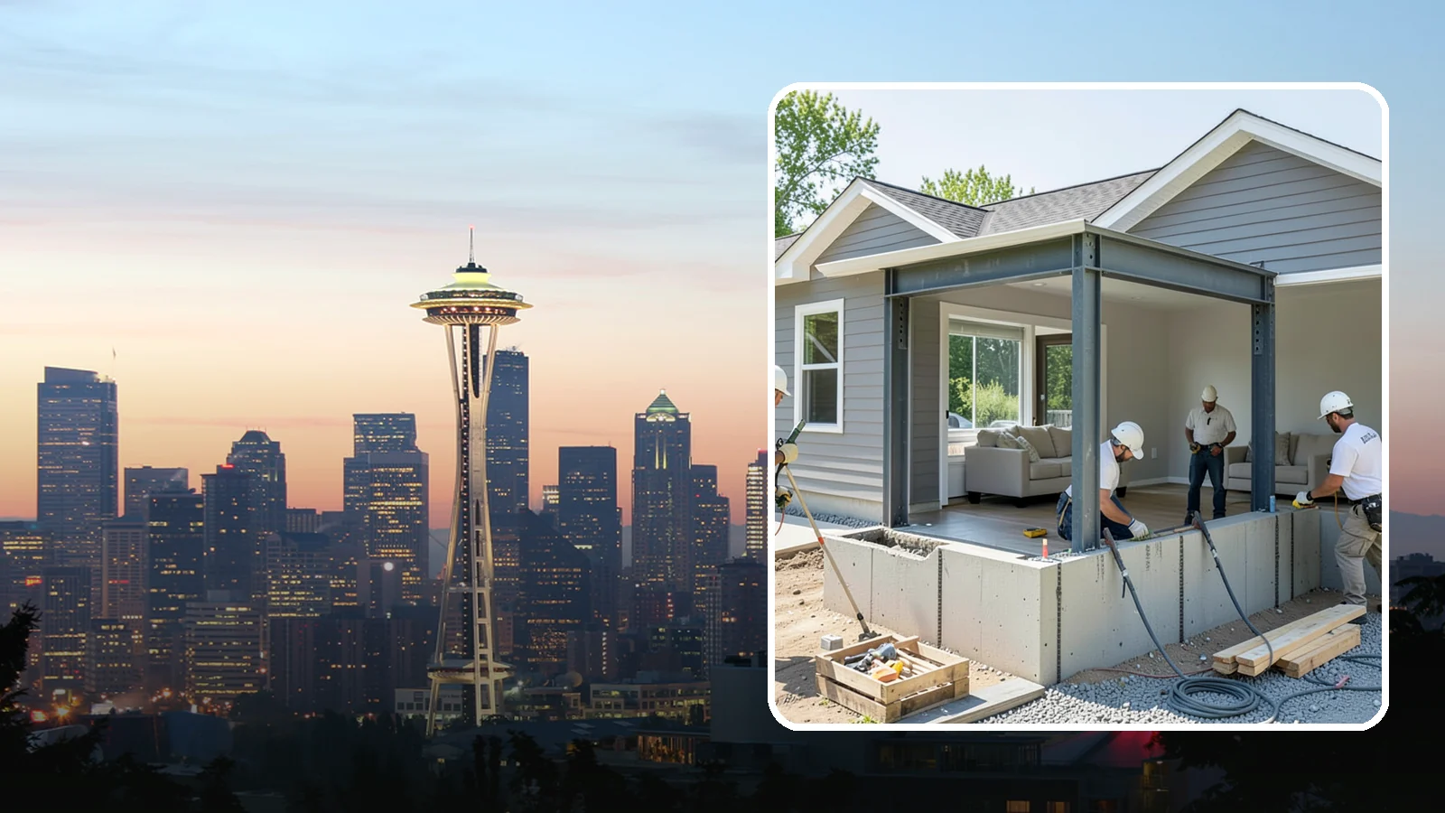 Load-Bearing Wall Removal in Seattle, King County, WA - Safely removing a structural wall with engineered beam support to open your home without compromising stability.