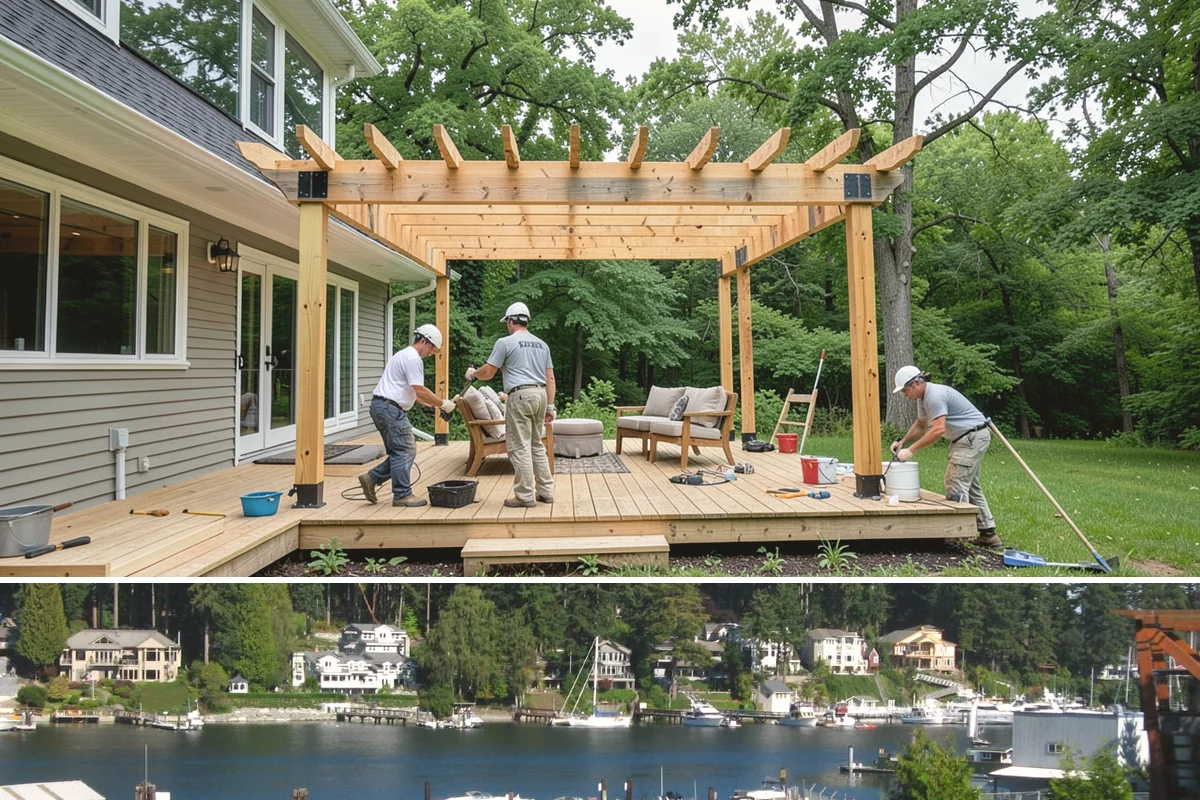 Log Siding Installation in Gig Harbor, Pierce County, WA - Dry summer months allow stains and sealers to cure fully before the wet season sets in.