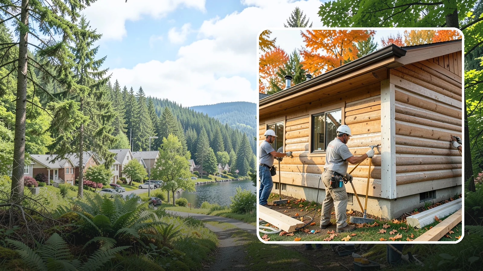 Log Siding Installation in Lake Forest Park, King County, WA - We install log siding that gives homes an authentic cabin appearance without full log construction.