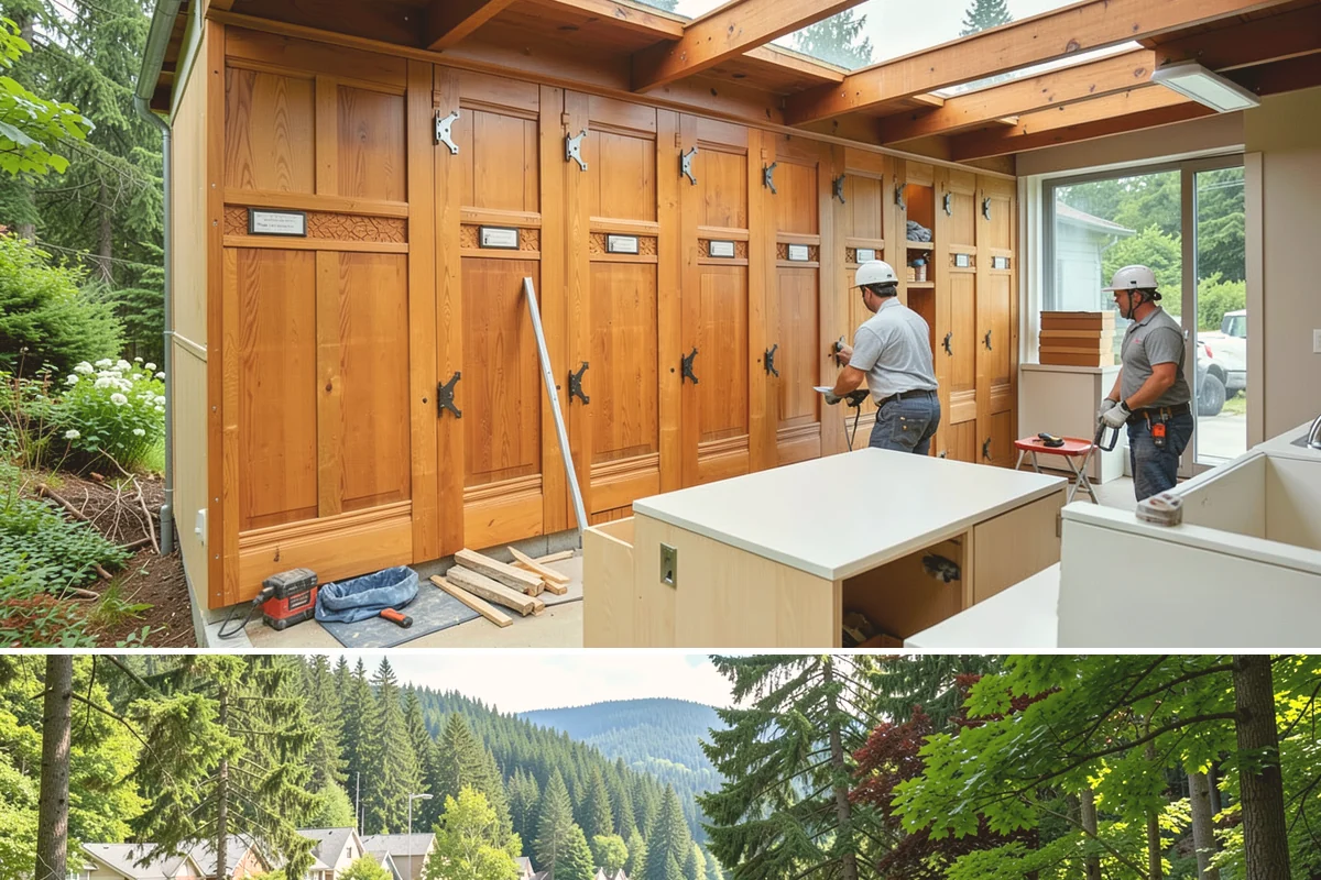 Log Siding Installation in Lake Forest Park, King County, WA - Dry summer months allow stains and sealers to cure fully before the wet season sets in.