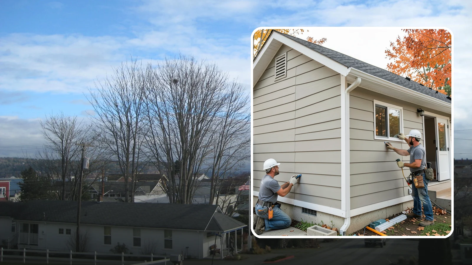 LP SmartSide Installation in Langley, Island County, WA - We install LP SmartSide engineered siding, treated to withstand the moisture, fungus, and pests common to Puget Sound.