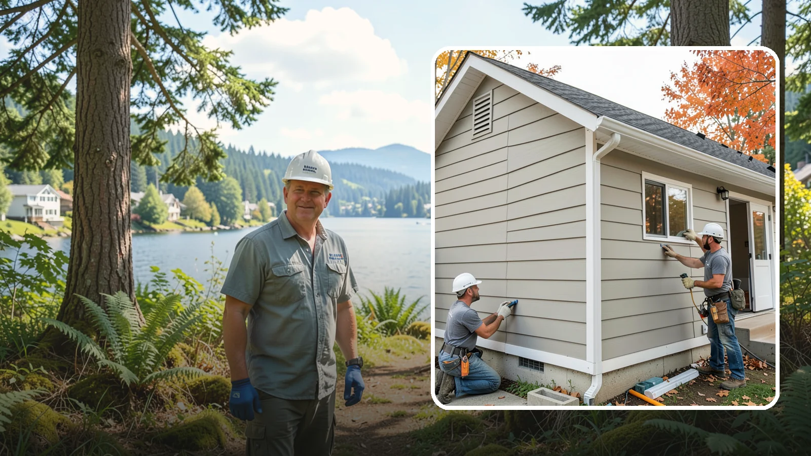LP SmartSide Installation in Milton, King County, WA - We install LP SmartSide engineered siding, treated to withstand the moisture, fungus, and pests common to Puget Sound.