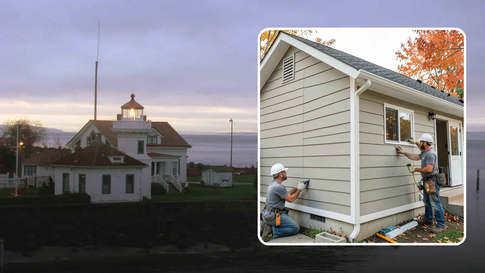 LP SmartSide Installation in Mukilteo, Snohomish County, WA - We install LP SmartSide engineered siding, treated to withstand the moisture, fungus, and pests common to Puget Sound.