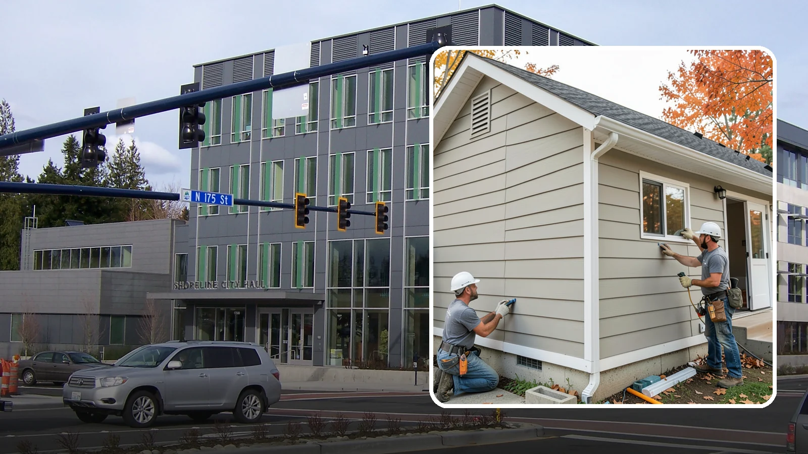 LP SmartSide Installation in Shoreline, King County, WA - We install LP SmartSide engineered siding, treated to withstand the moisture, fungus, and pests common to Puget Sound.