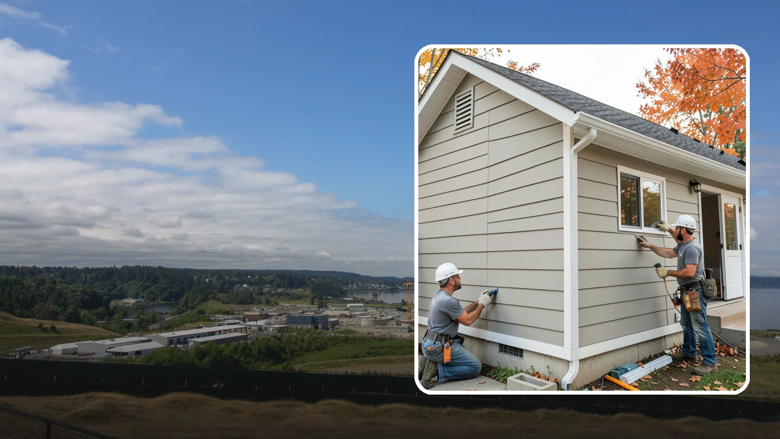 LP SmartSide Installation in University Place, Pierce County, WA - We install LP SmartSide engineered siding, treated to withstand the moisture, fungus, and pests common to Puget Sound.