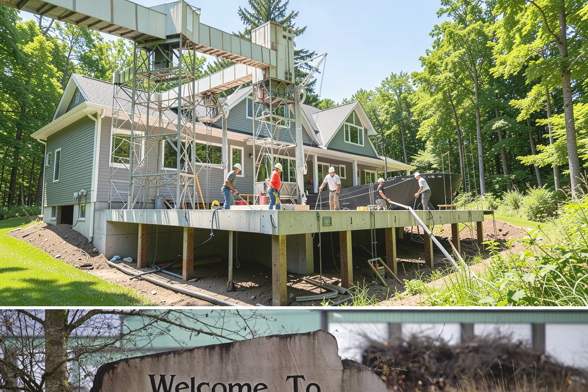 Luxury Home Construction in Buckley, Pierce County, WA - Intricate exterior stone, glass, and roofing go best in the stable summer window, so we plan those phases for dry months.