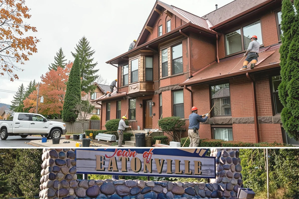 Luxury Home Construction in Eatonville, Pierce County, WA - Intricate exterior stone, glass, and roofing go best in the stable summer window, so we plan those phases for dry months.