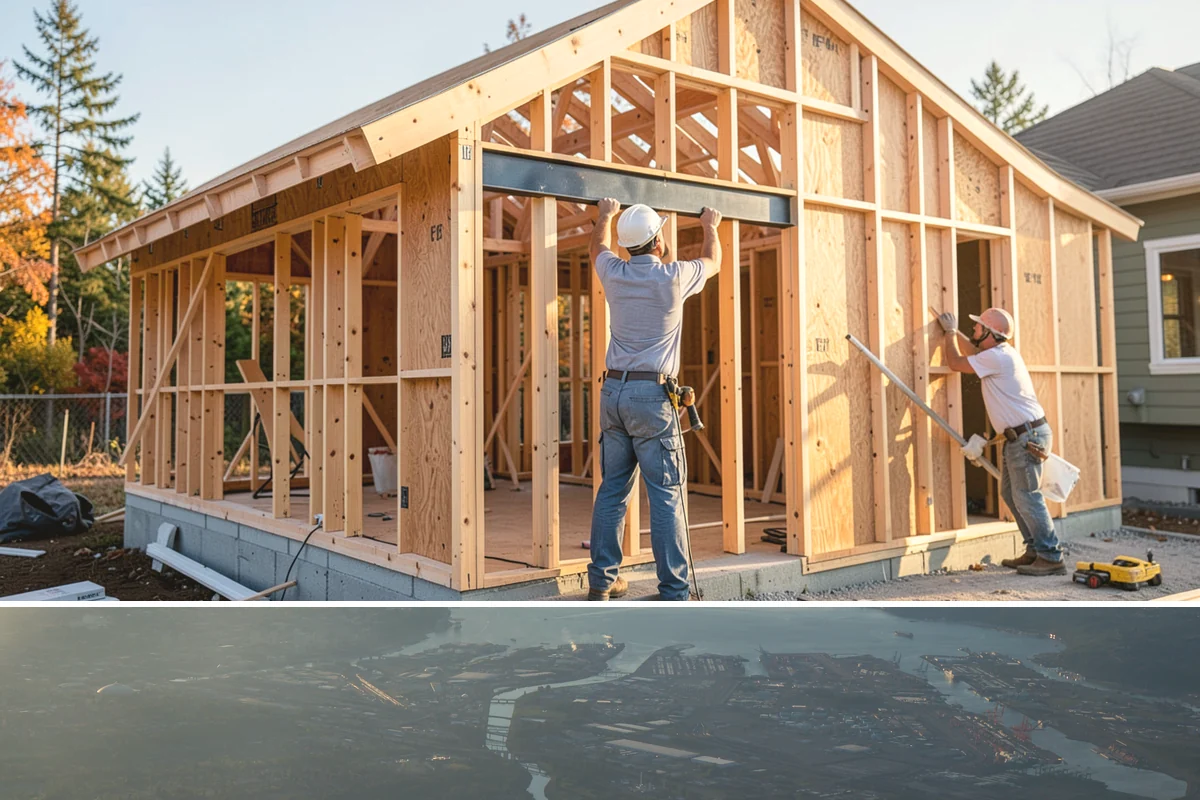 Luxury Home Construction in Fife, Pierce County, WA - Intricate exterior stone, glass, and roofing go best in the stable summer window, so we plan those phases for dry months.