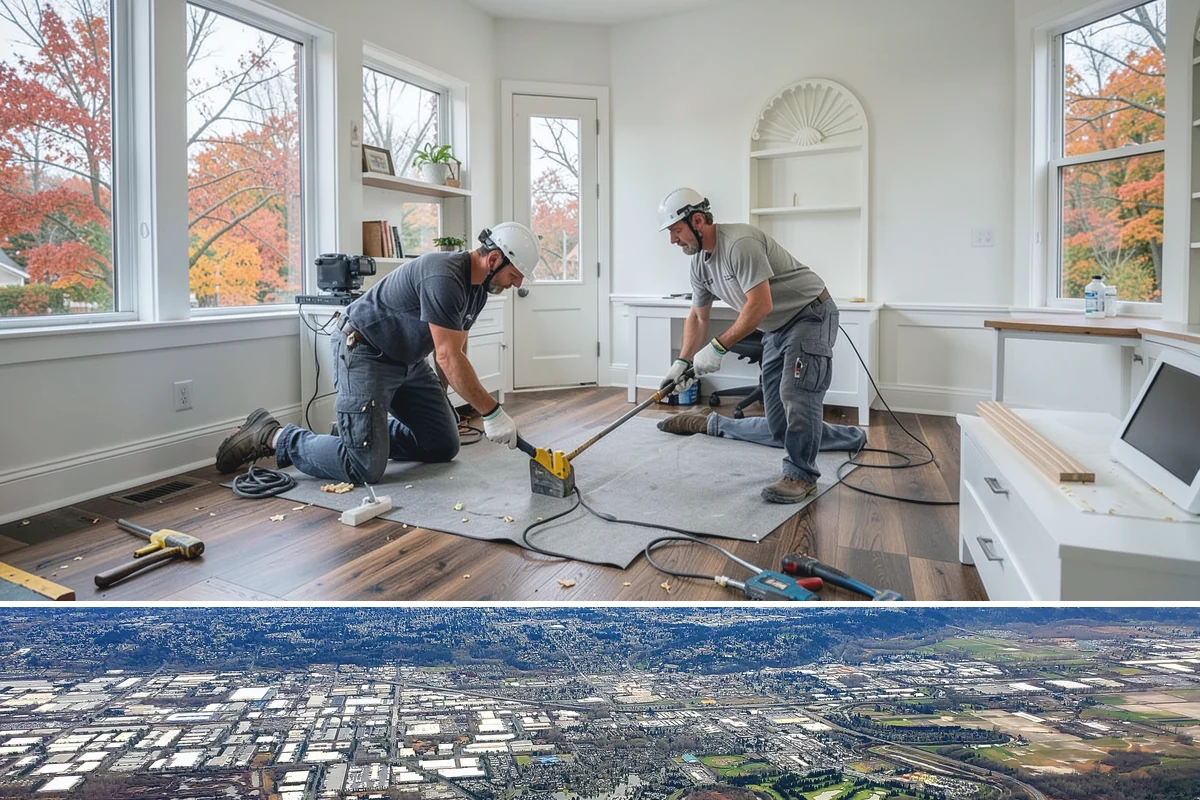 Luxury Home Construction in Kent, King County, WA - Intricate exterior stone, glass, and roofing go best in the stable summer window, so we plan those phases for dry months.