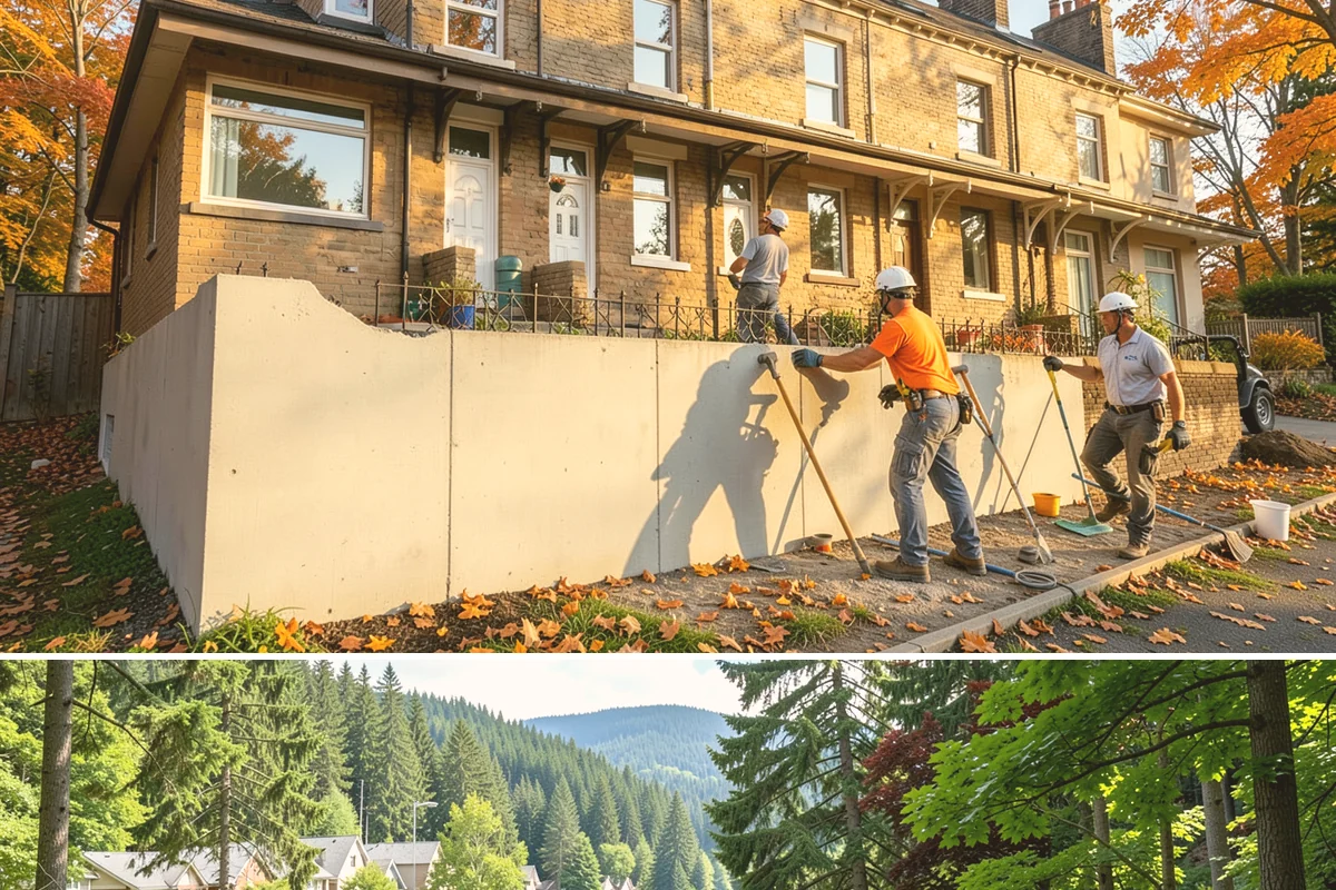 Luxury Home Construction in Lake Forest Park, King County, WA - Intricate exterior stone, glass, and roofing go best in the stable summer window, so we plan those phases for dry months.
