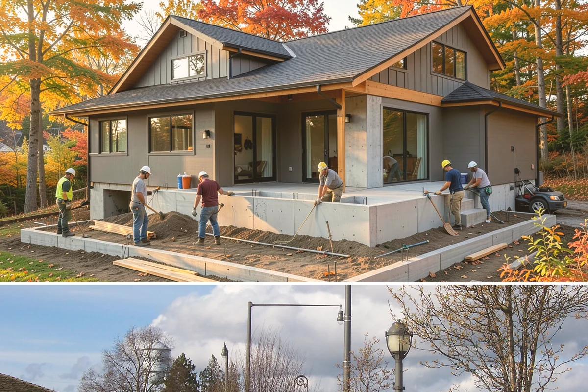 Luxury Home Construction in Marysville, Snohomish County, WA - Intricate exterior stone, glass, and roofing go best in the stable summer window, so we plan those phases for dry months.