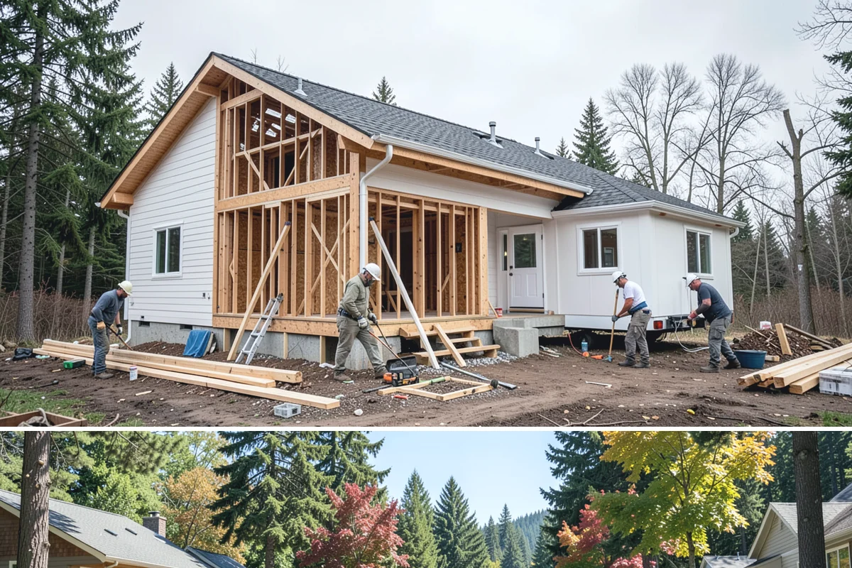 Luxury Home Construction in Orting, Pierce County, WA - Intricate exterior stone, glass, and roofing go best in the stable summer window, so we plan those phases for dry months.