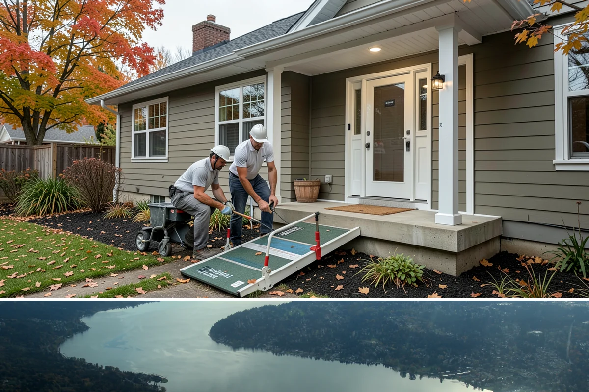 Luxury Home Construction in Sammamish, King County, WA - Intricate exterior stone, glass, and roofing go best in the stable summer window, so we plan those phases for dry months.