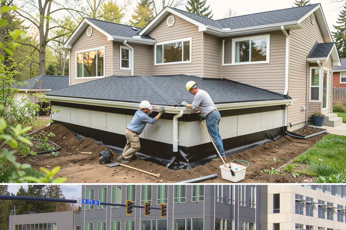 Luxury Home Construction in Shoreline, King County, WA - Intricate exterior stone, glass, and roofing go best in the stable summer window, so we plan those phases for dry months.