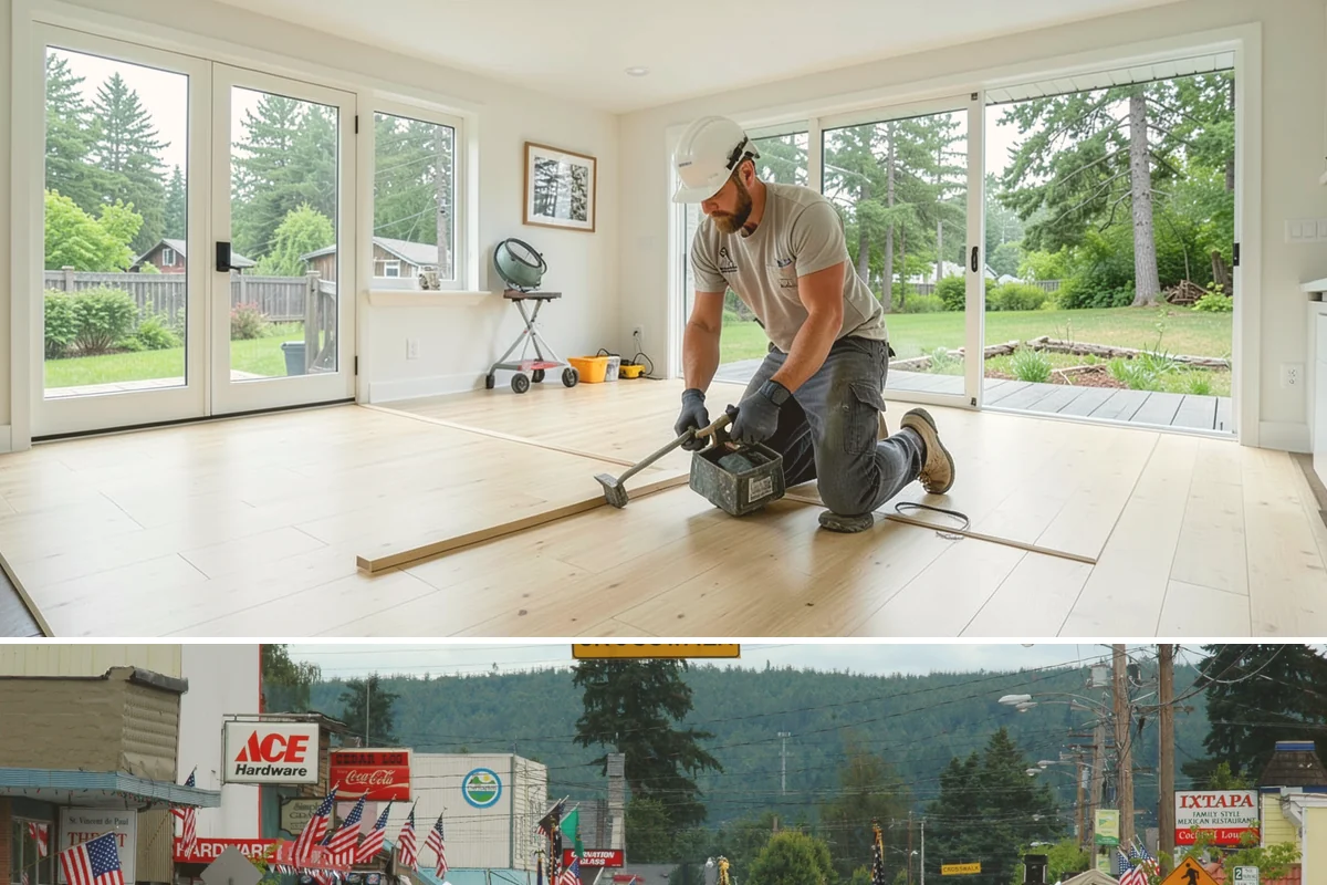 Luxury Vinyl Plank Flooring in Carnation, King County, WA - Because it is waterproof and low-fuss, LVP can be installed comfortably in any season, including our rainy winter months.