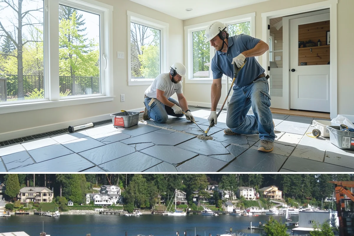 Luxury Vinyl Plank Flooring in Gig Harbor, Pierce County, WA - Because it is waterproof and low-fuss, LVP can be installed comfortably in any season, including our rainy winter months.