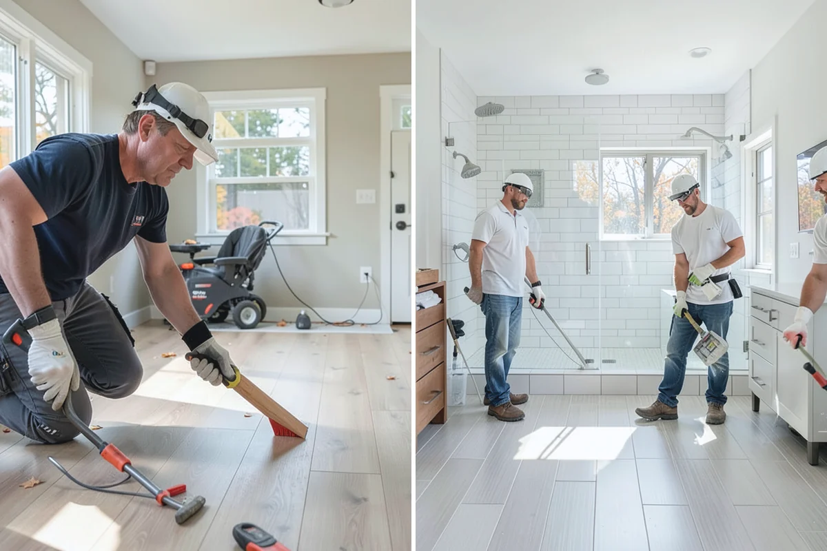 Luxury Vinyl Tile Flooring in Coupeville, Island County, WA - Measure the room and dry-lay tile layout