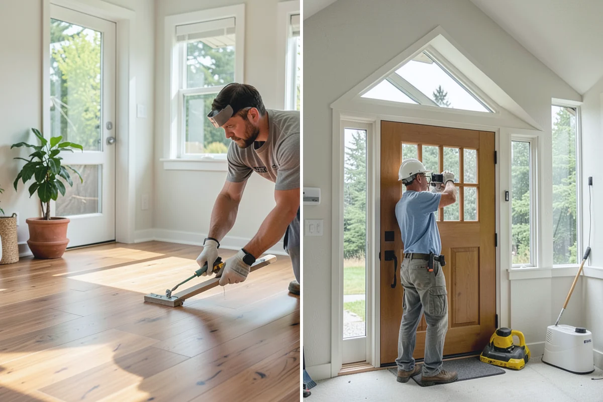 Luxury Vinyl Tile Flooring in Sumner, Pierce County, WA - Measure the room and dry-lay tile layout