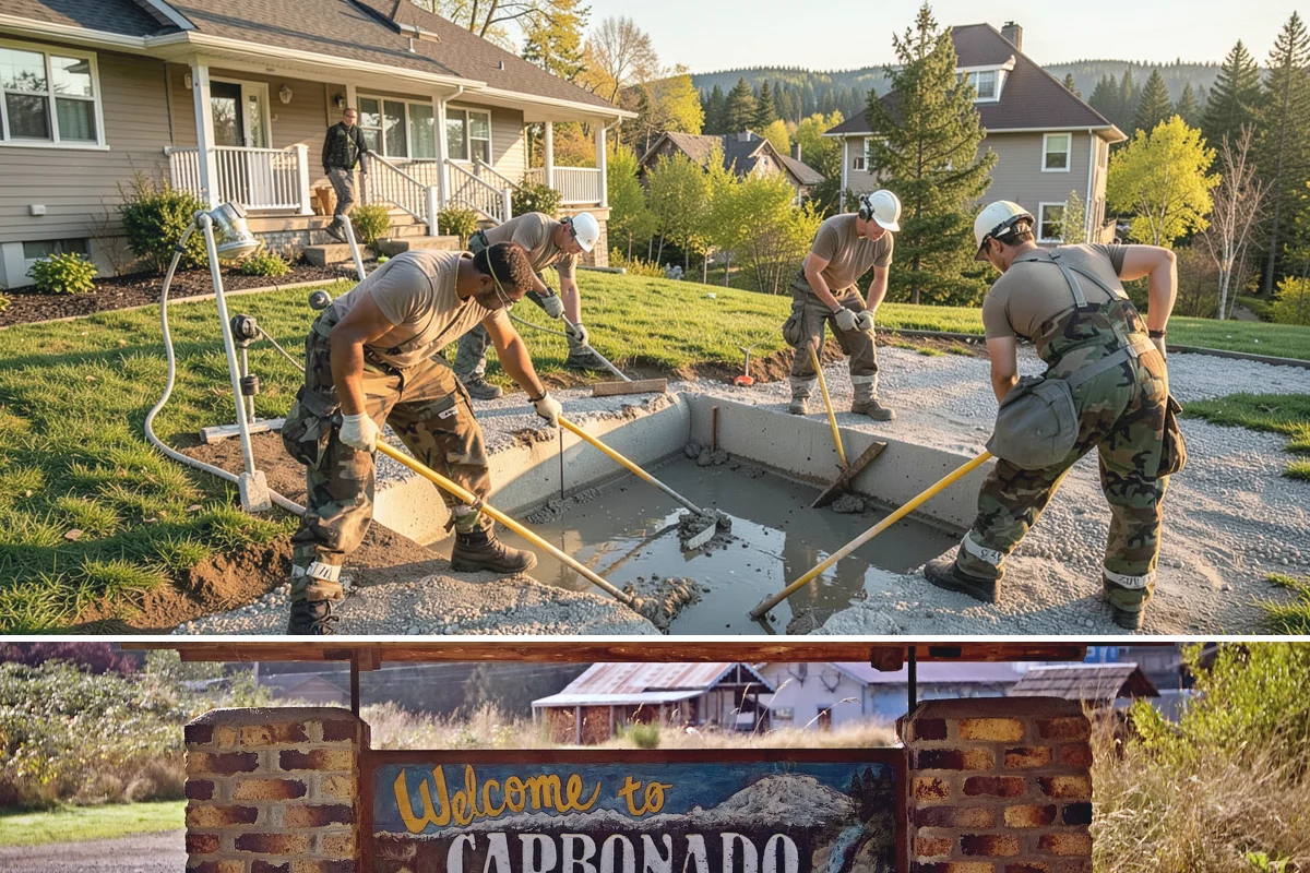 Mailbox Column Construction in Carbonado, Pierce County, WA - Dry weather from late spring through early fall lets the footing and mortar cure reliably.