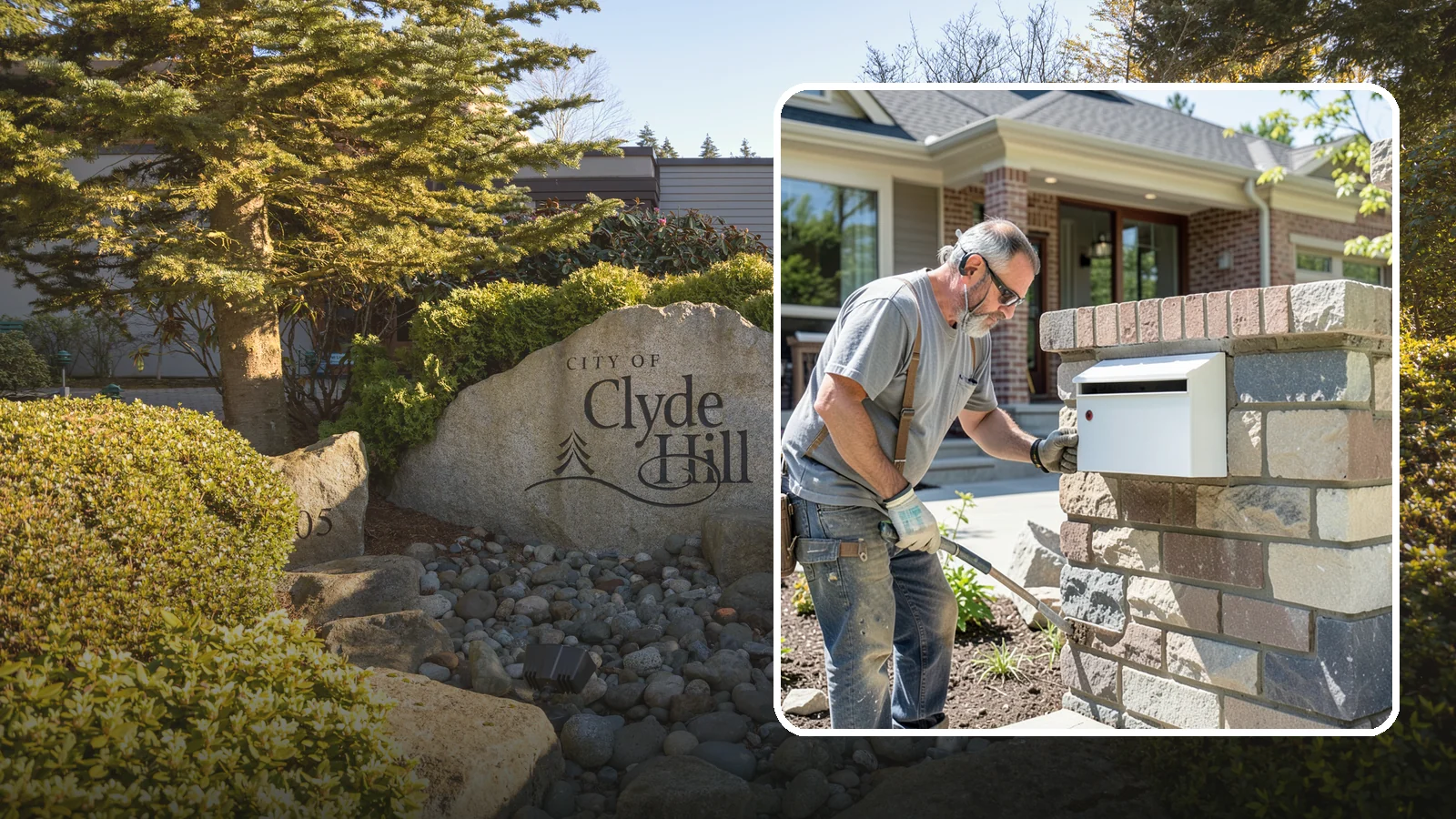 Mailbox Column Construction in Clyde Hill, King County, WA - Custom brick or stone mailbox columns that make a durable, upscale first impression at the curb.
