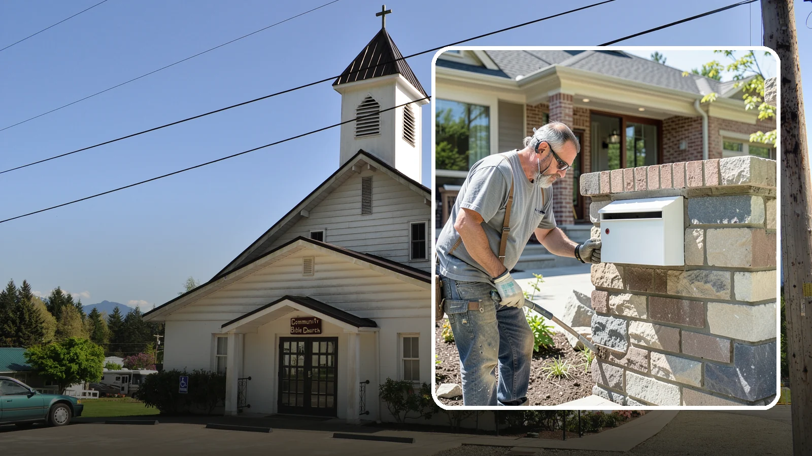 Mailbox Column Construction in Concrete, Skagit County, WA - Custom brick or stone mailbox columns that make a durable, upscale first impression at the curb.