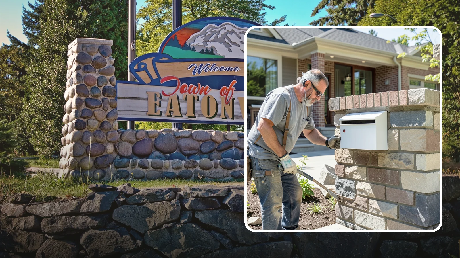 Mailbox Column Construction in Eatonville, Pierce County, WA - Custom brick or stone mailbox columns that make a durable, upscale first impression at the curb.