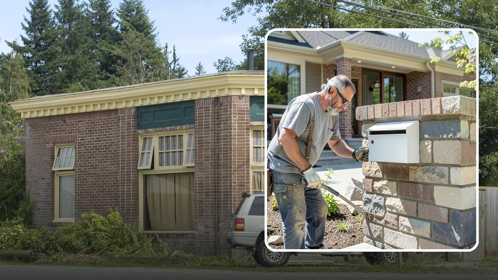 Mailbox Column Construction in Hamilton, Skagit County, WA - Custom brick or stone mailbox columns that make a durable, upscale first impression at the curb.