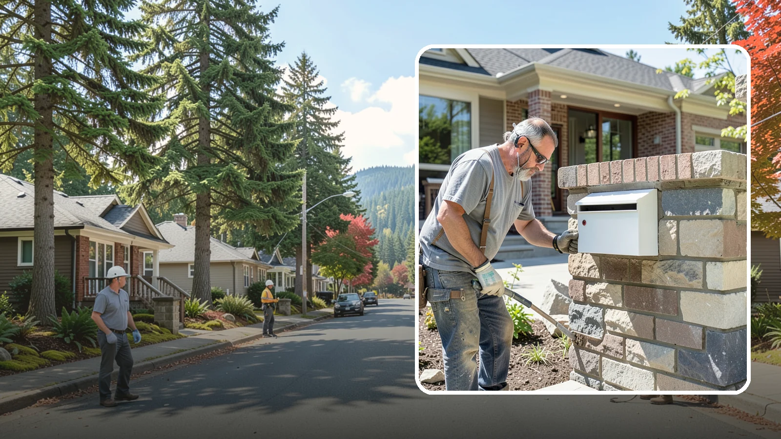 Mailbox Column Construction in Hunts Point, King County, WA - Custom brick or stone mailbox columns that make a durable, upscale first impression at the curb.