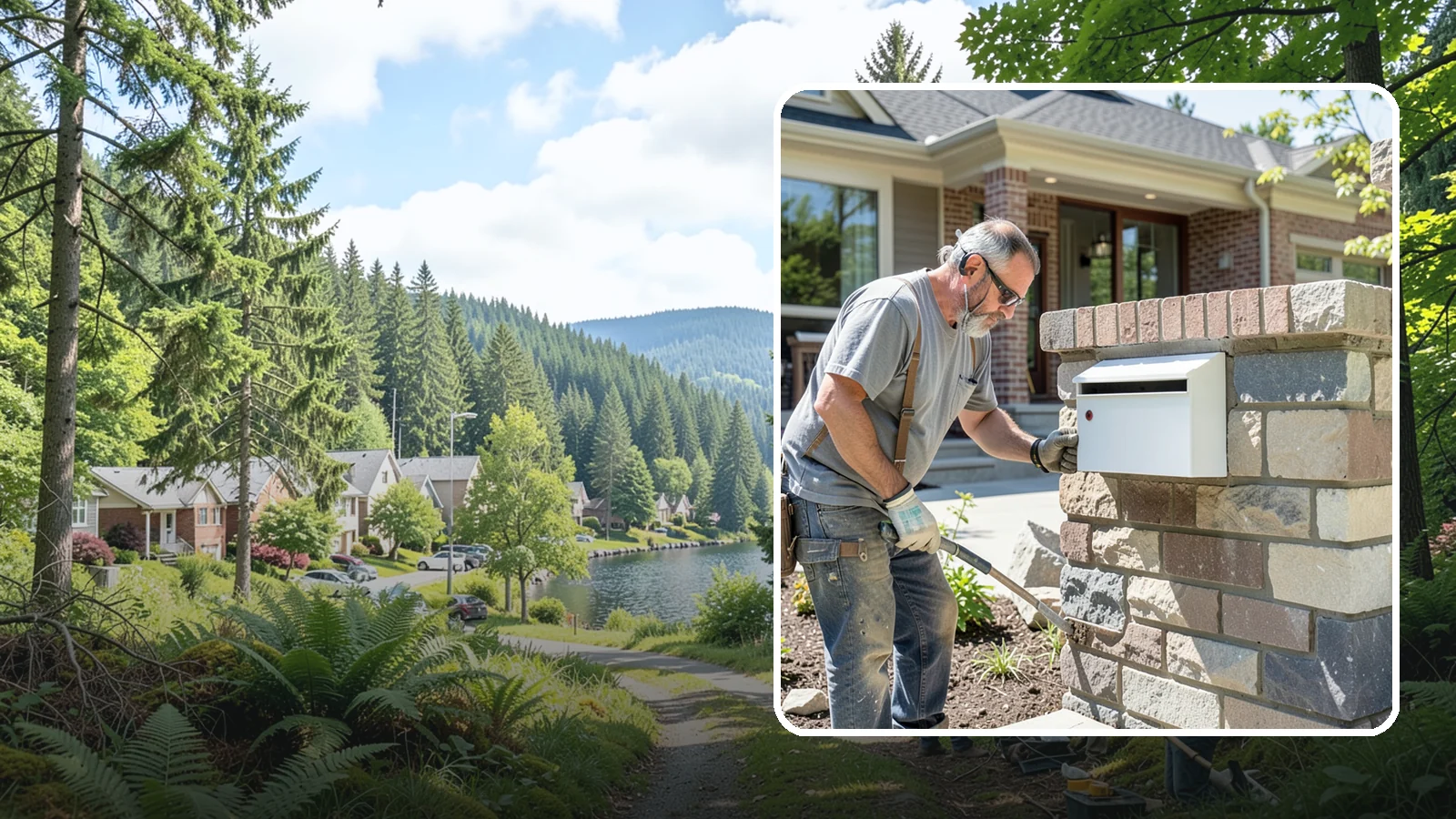 Mailbox Column Construction in Lake Forest Park, King County, WA - Custom brick or stone mailbox columns that make a durable, upscale first impression at the curb.