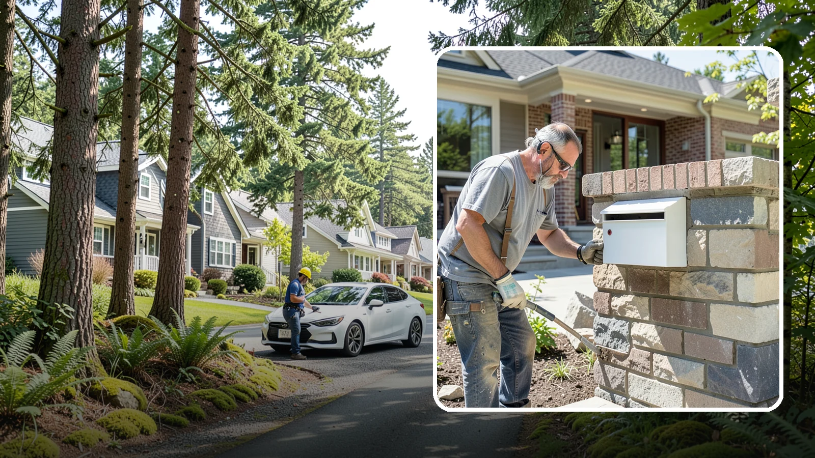Mailbox Column Construction in Normandy Park, King County, WA - Custom brick or stone mailbox columns that make a durable, upscale first impression at the curb.