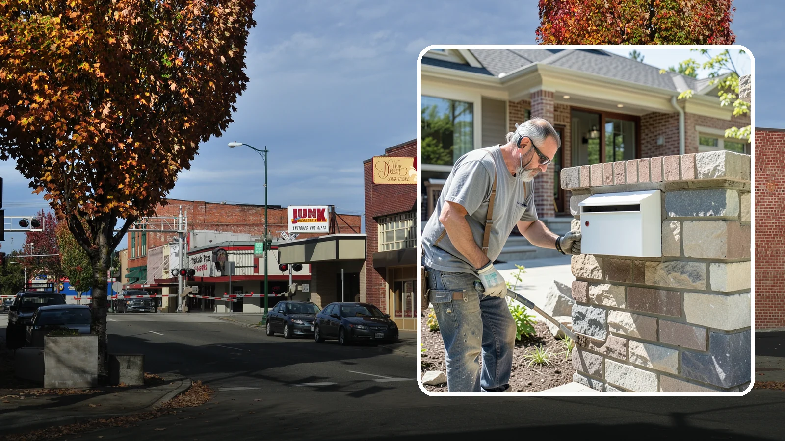 Mailbox Column Construction in Puyallup, Pierce County, WA - Custom brick or stone mailbox columns that make a durable, upscale first impression at the curb.