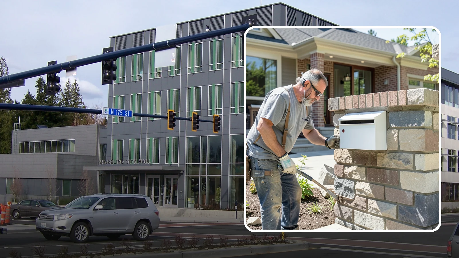 Mailbox Column Construction in Shoreline, King County, WA - Custom brick or stone mailbox columns that make a durable, upscale first impression at the curb.
