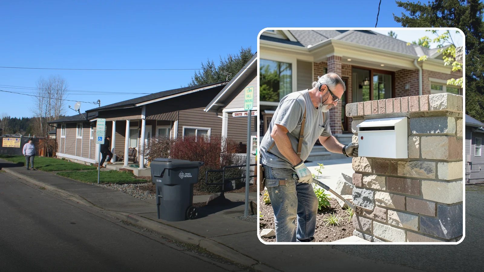 Mailbox Column Construction in South Prairie, Pierce County, WA - Custom brick or stone mailbox columns that make a durable, upscale first impression at the curb.