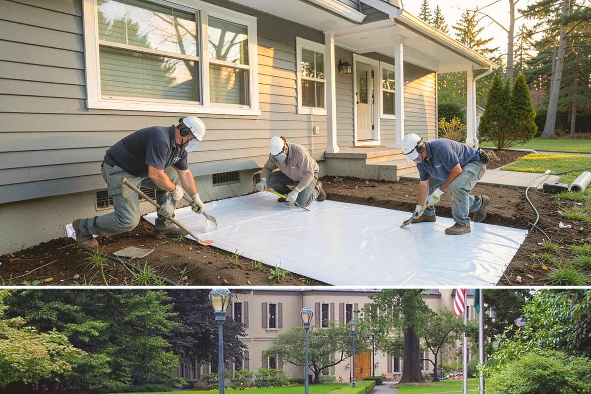 Mailbox Column Construction in Woodinville, King County, WA - Dry weather from late spring through early fall lets the footing and mortar cure reliably.