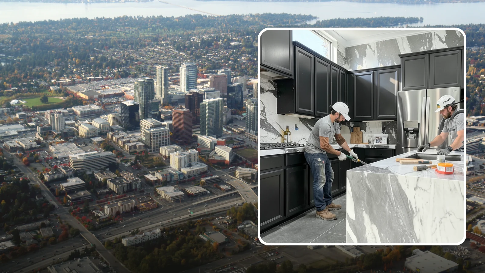 Marble Countertop Installation in Bellevue, King County, WA - Elegant marble countertop installation that brings timeless veining and luxury to kitchens, baths, and baking stations.