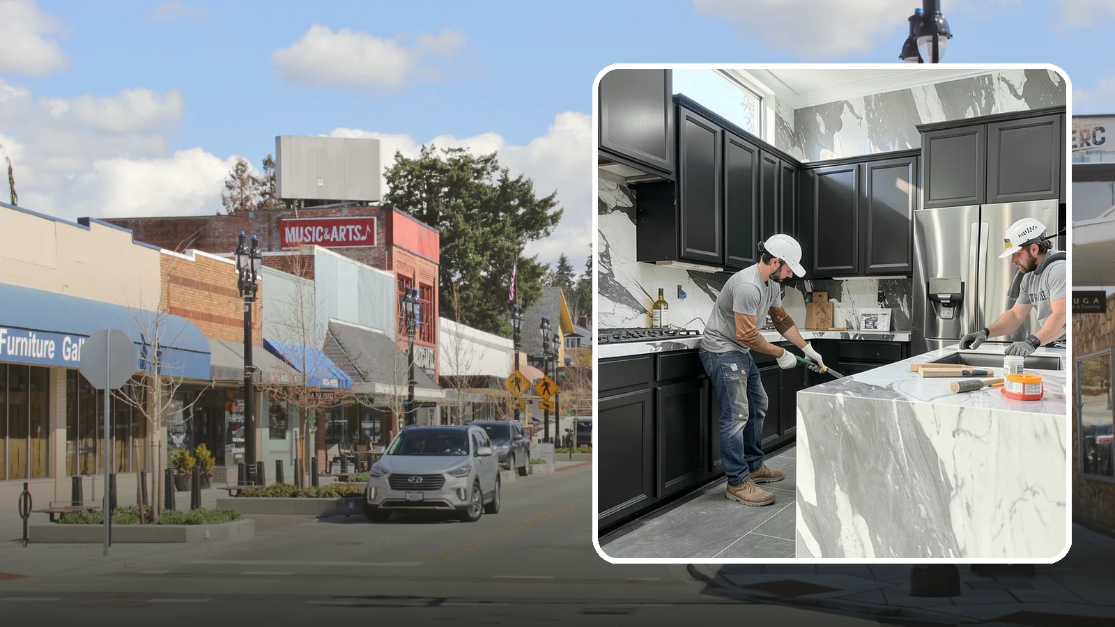 Marble Countertop Installation in Bothell, King County, WA - Elegant marble countertop installation that brings timeless veining and luxury to kitchens, baths, and baking stations.
