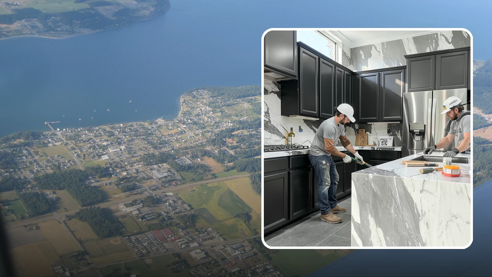 Marble Countertop Installation in Coupeville, Island County, WA - Elegant marble countertop installation that brings timeless veining and luxury to kitchens, baths, and baking stations.