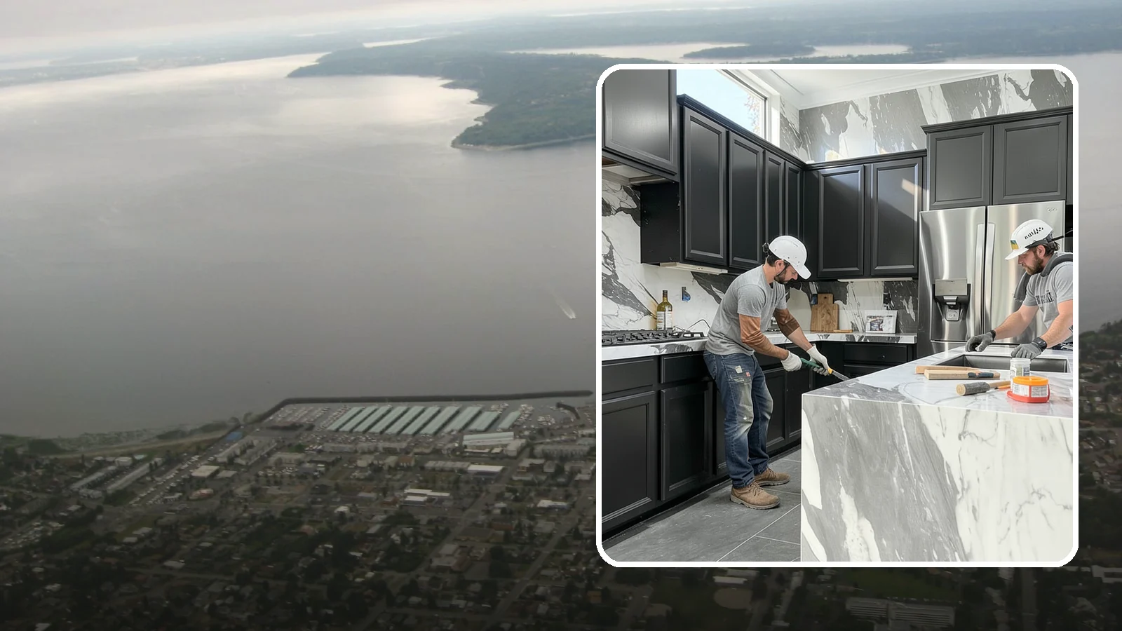 Marble Countertop Installation in Des Moines, King County, WA - Elegant marble countertop installation that brings timeless veining and luxury to kitchens, baths, and baking stations.