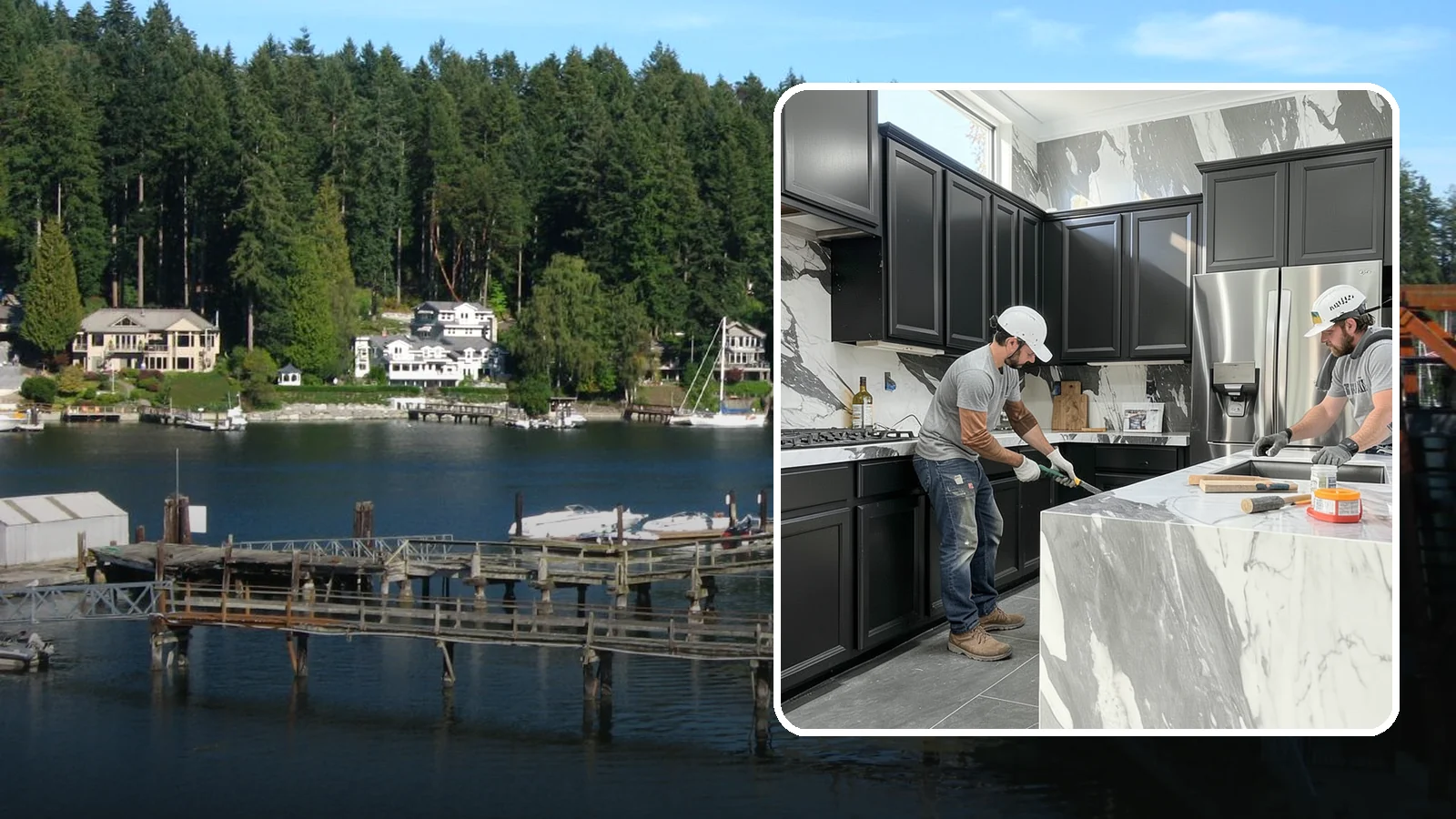 Marble Countertop Installation in Gig Harbor, Pierce County, WA - Elegant marble countertop installation that brings timeless veining and luxury to kitchens, baths, and baking stations.