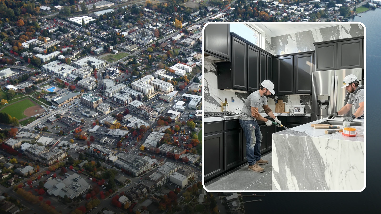 Marble Countertop Installation in Kirkland, King County, WA - Elegant marble countertop installation that brings timeless veining and luxury to kitchens, baths, and baking stations.