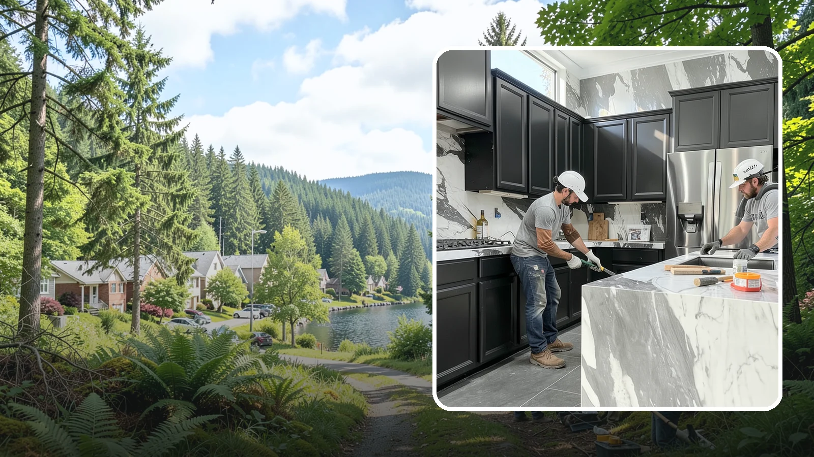 Marble Countertop Installation in Lake Forest Park, King County, WA - Elegant marble countertop installation that brings timeless veining and luxury to kitchens, baths, and baking stations.