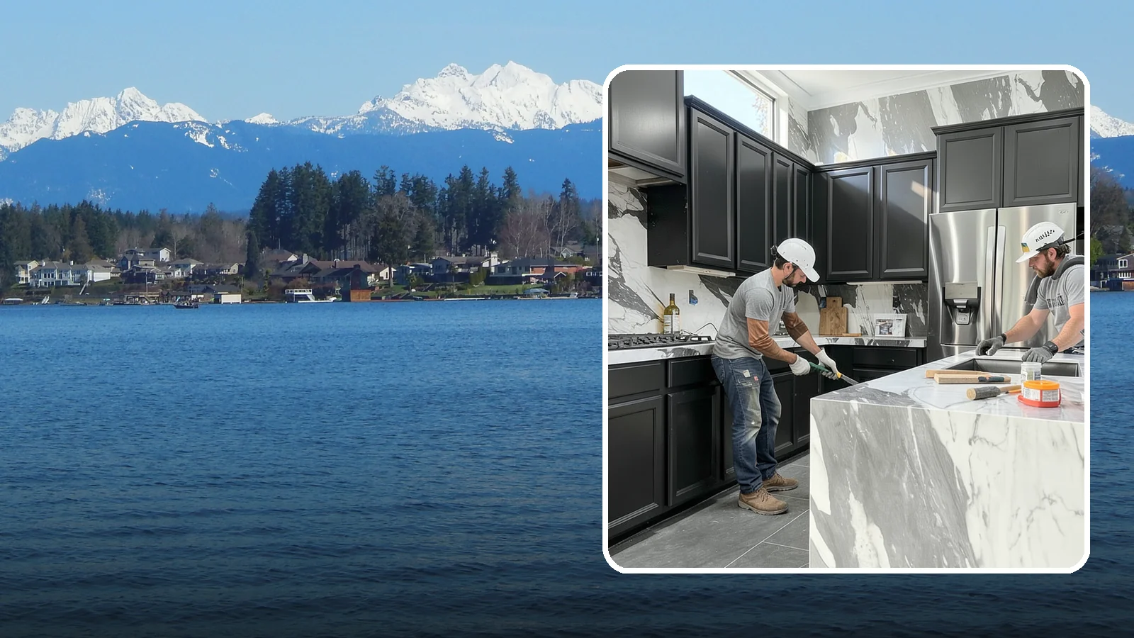Marble Countertop Installation in Lake Stevens, Snohomish County, WA - Elegant marble countertop installation that brings timeless veining and luxury to kitchens, baths, and baking stations.