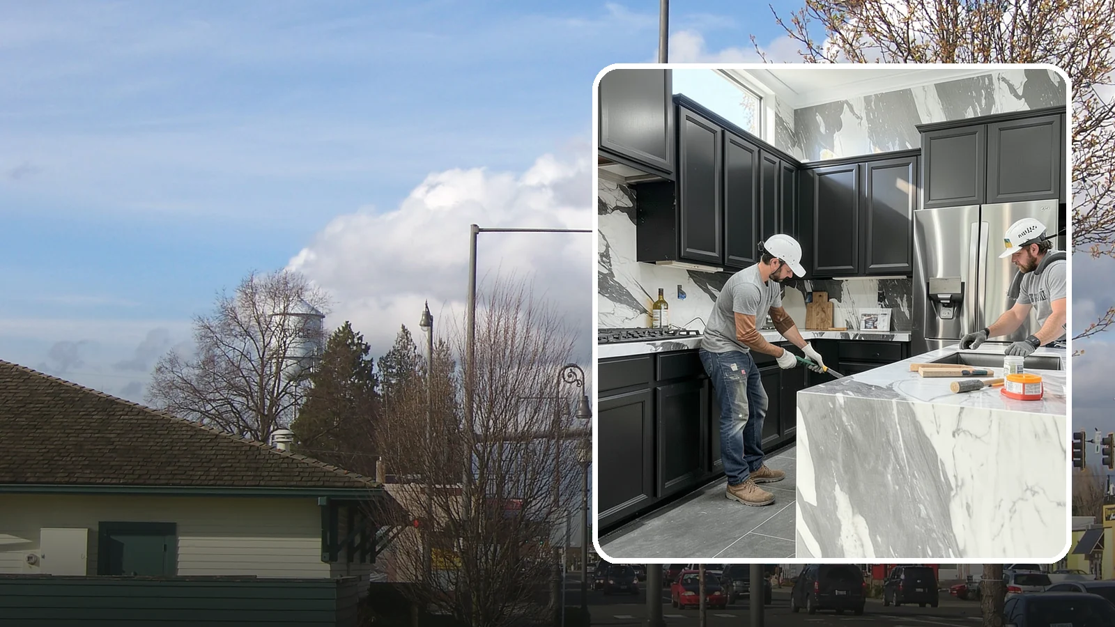 Marble Countertop Installation in Marysville, Snohomish County, WA - Elegant marble countertop installation that brings timeless veining and luxury to kitchens, baths, and baking stations.
