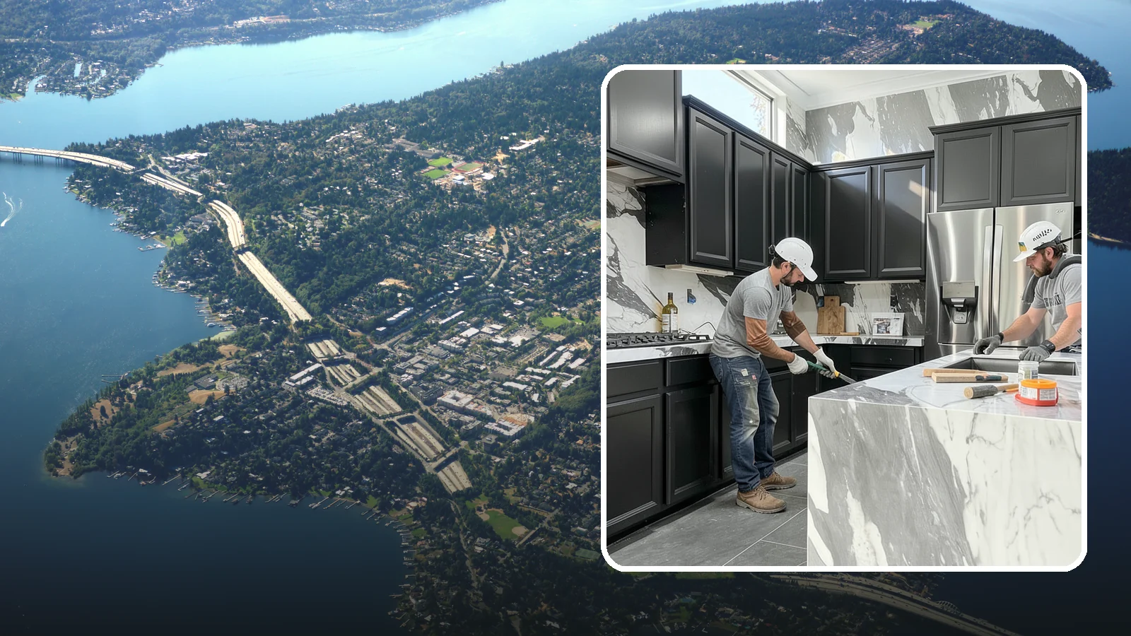 Marble Countertop Installation in Mercer Island, King County, WA - Elegant marble countertop installation that brings timeless veining and luxury to kitchens, baths, and baking stations.