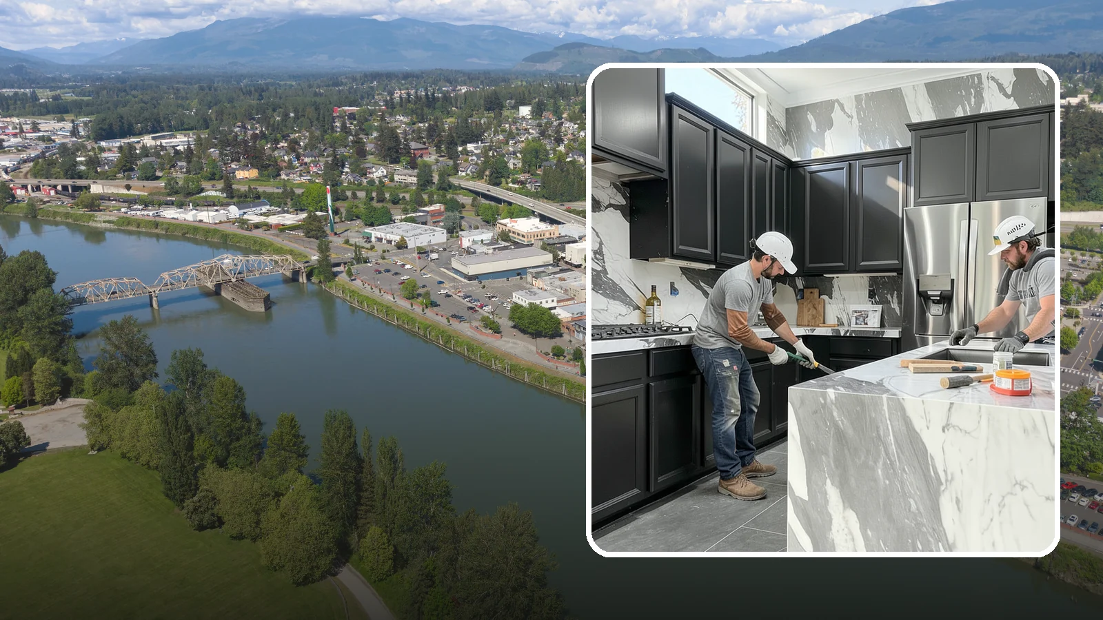 Marble Countertop Installation in Mount Vernon, Skagit County, WA - Elegant marble countertop installation that brings timeless veining and luxury to kitchens, baths, and baking stations.