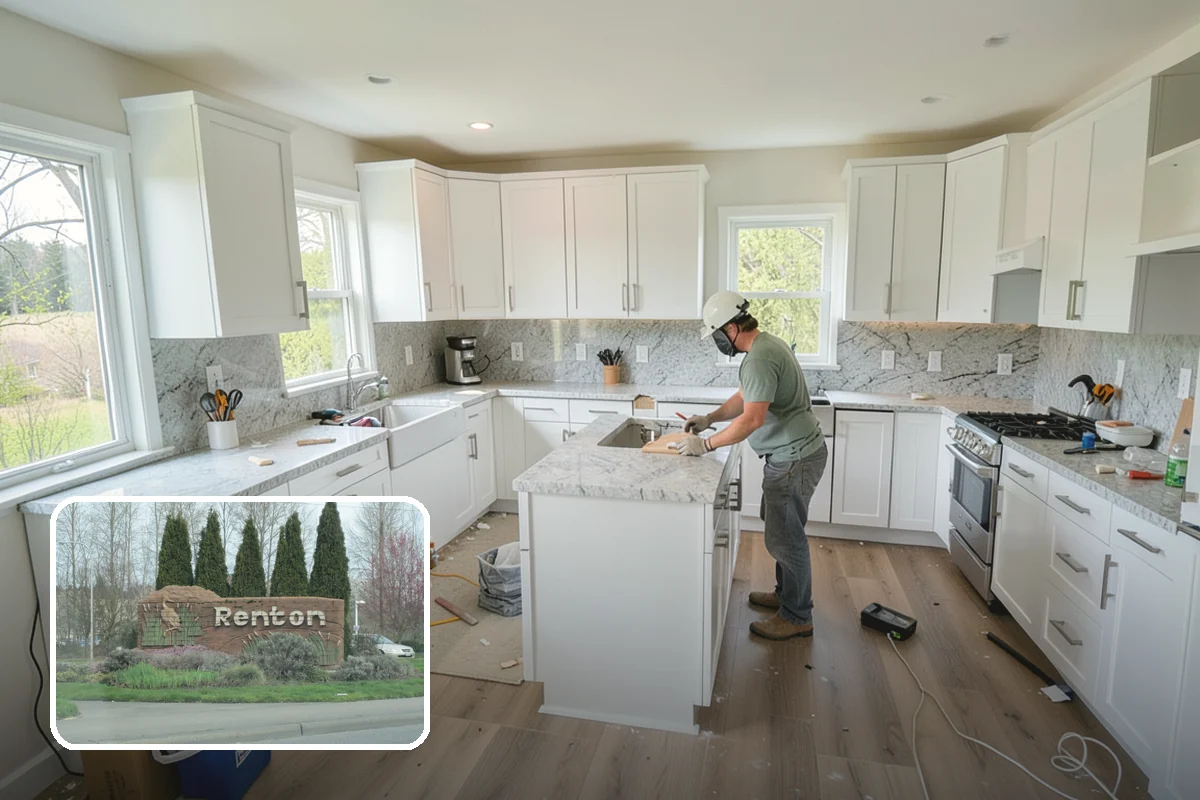 Marble Countertop Installation in Renton, King County, WA - Timeless veining and luxurious appearance