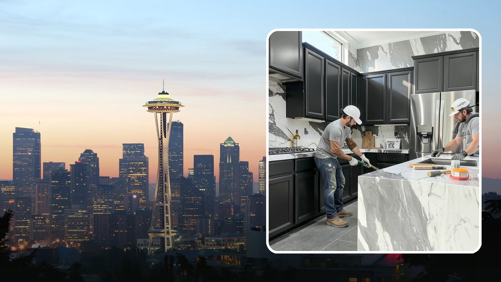 Marble Countertop Installation in Seattle, King County, WA - Elegant marble countertop installation that brings timeless veining and luxury to kitchens, baths, and baking stations.